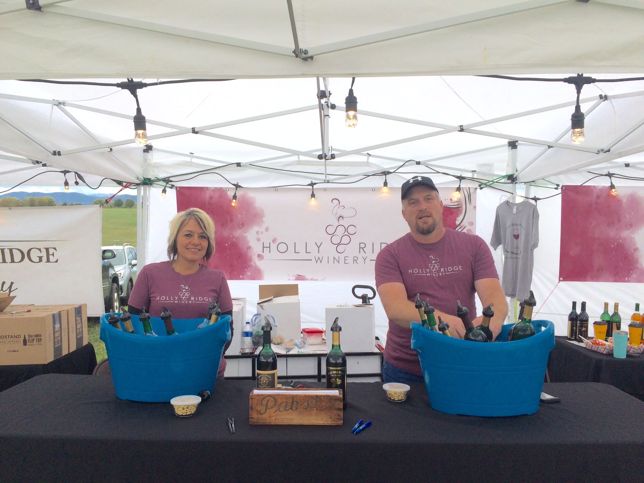 Holly Ridge Winery booth at wine festival